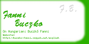 fanni buczko business card